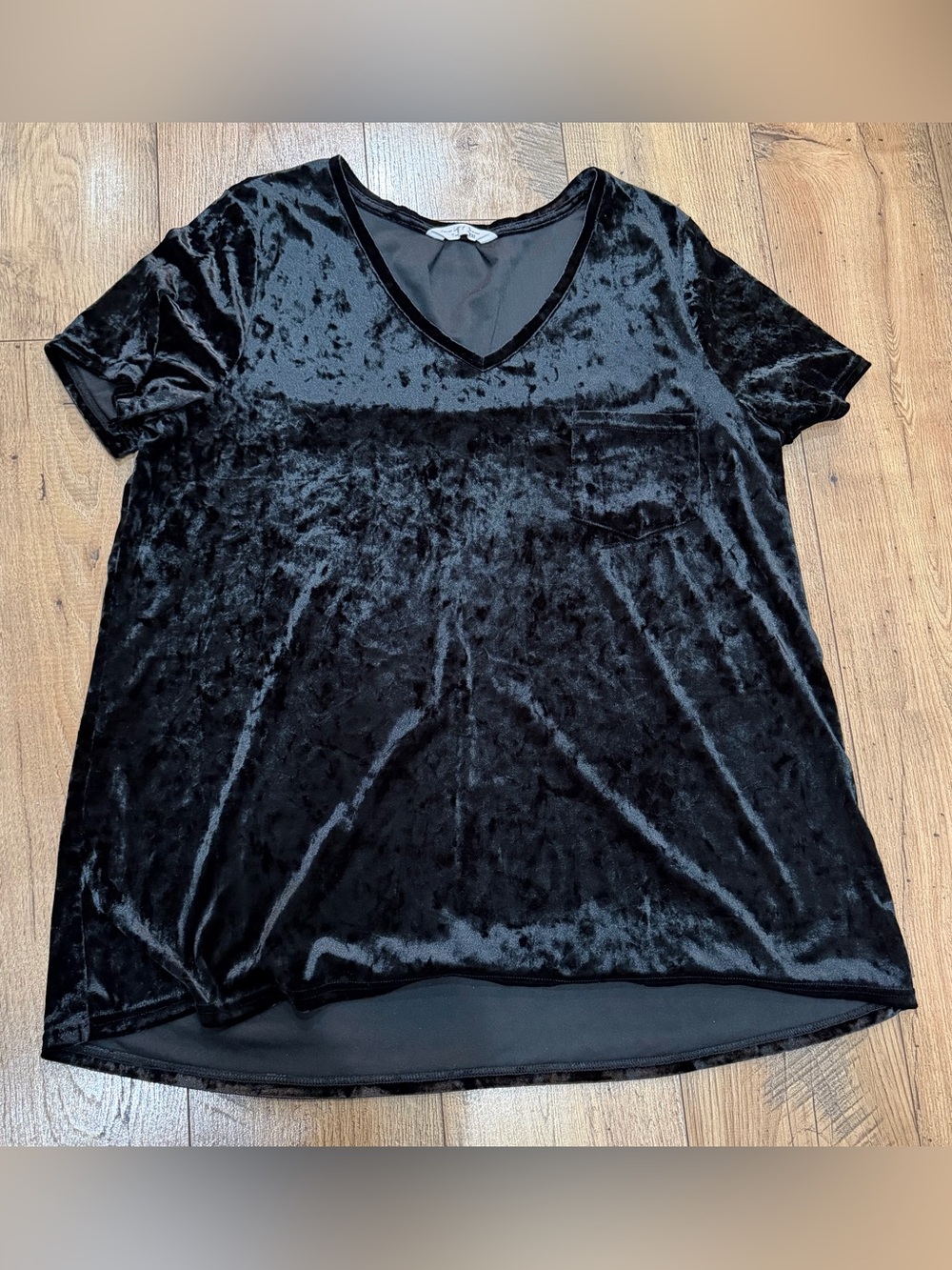Velvet Legging Black Crushed Velvet Shirt with Pocket Plus Size XXL